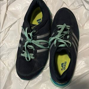 adidas Navy Sneakers with Mint Laces and Neon Insoles